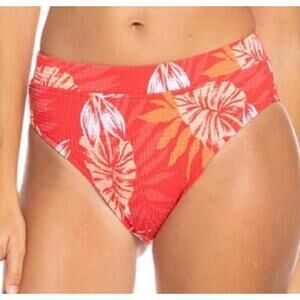 Roxy Seaside Tropic Smock High Waist Bikini Bottom L NWOT